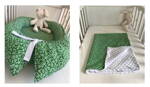 Hnízdo a deka zelenobílé kvítky (S148)